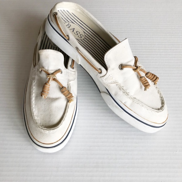 white canvas deck shoes